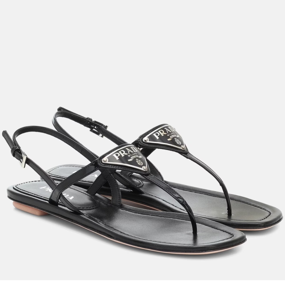 PRADA Patent leather thong sandals